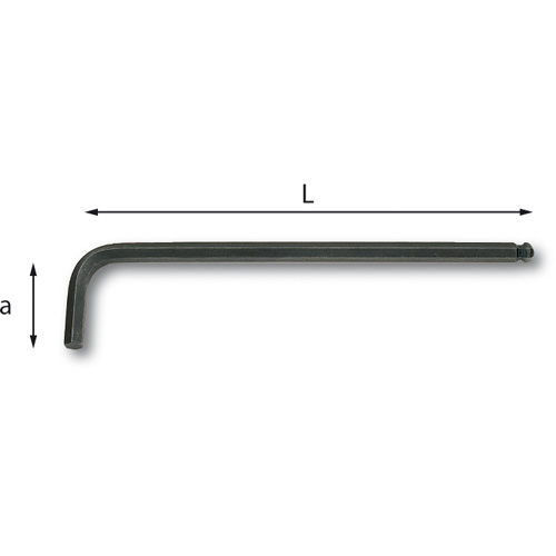 Chiavi maschio esagonale lunghe piegate con testa sferica 280 LTS_10  CHIAVE MASCHIO           (M)