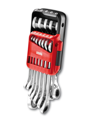 Serie di 12 chiavi combinate a cricchetto con anello di tenuta 285 KA/DS12