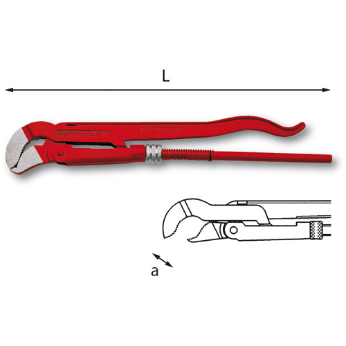 Giratubi modello svedese con ganasce a 45° sottili e sagomate 310 N_270  GIRATUBO