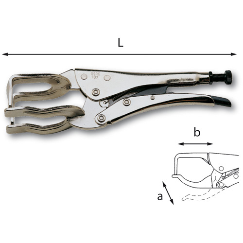 Pinza regolabile autobloccante con ganasce a forcella 137_280  PINZA AUTOBLOCCANTE