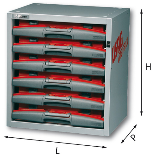 Matrix - Composizione con valigette asportabili 5000 B6  MX CASSETTIERA