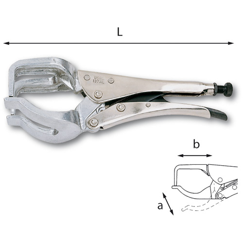 Pinza regolabile autobloccante con ganasce a forcella in alluminio 137 AL_275  PINZA AUTOBLOCCANTE