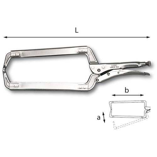 Pinza regolabile autobloccante con ganasce lunghe a collo di cigno 139 LN_450  PINZA AUTOBLOCCANTE