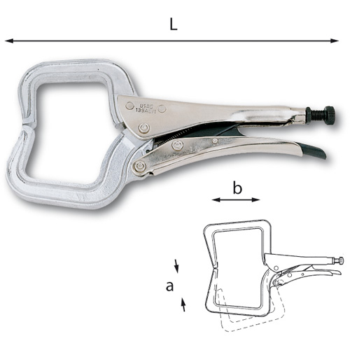 Pinze regolabili autobloccanti con ganasce a collo di cigno in alluminio 139 AL_350