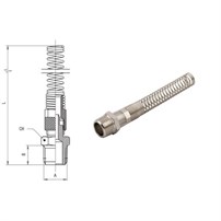 Raccordo Diritto Maschio Conico + Dado Con Molla, Serie 1025, 10/8 - 14 